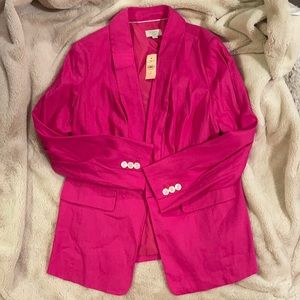 Loft Linen Blazer in Hot Pink